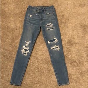American Eagle Fake Ripped Skinny Jeans size 2